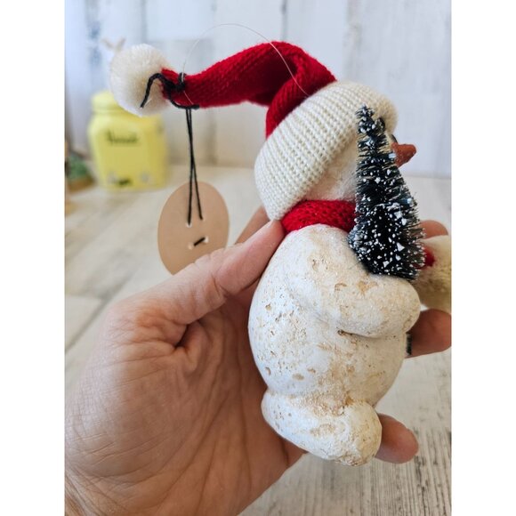 Dept 56 snowman Billy buttons tree hat ornament Xmas decor knit scarf - Picture 5 of 9